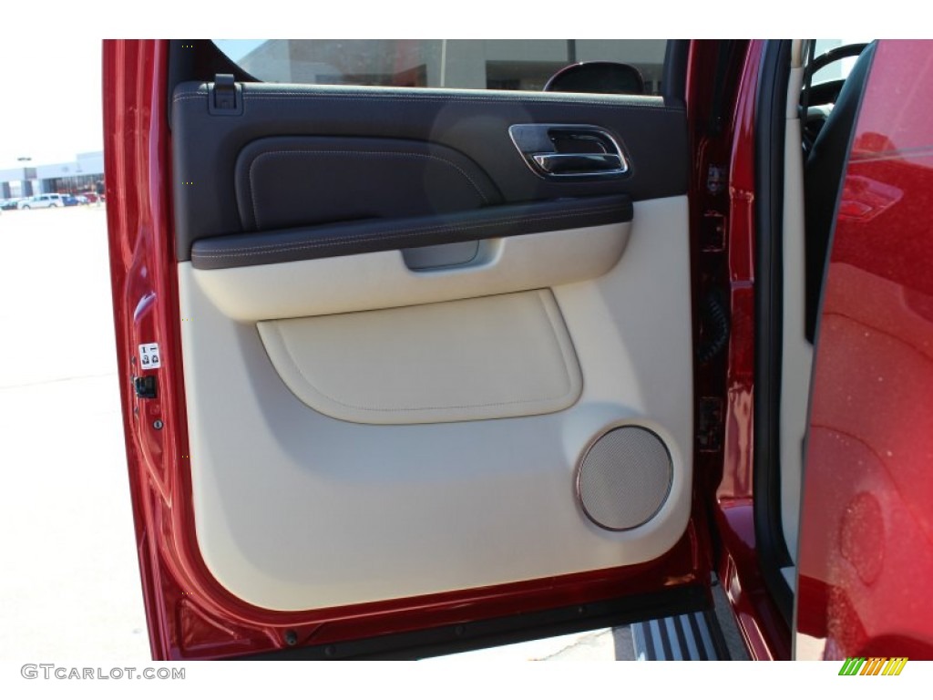 2013 Cadillac Escalade ESV Platinum Cocoa/Light Linen Door Panel Photo #77962682