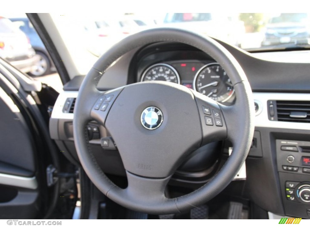 2008 BMW 3 Series 328i Sedan Black Steering Wheel Photo #77963759