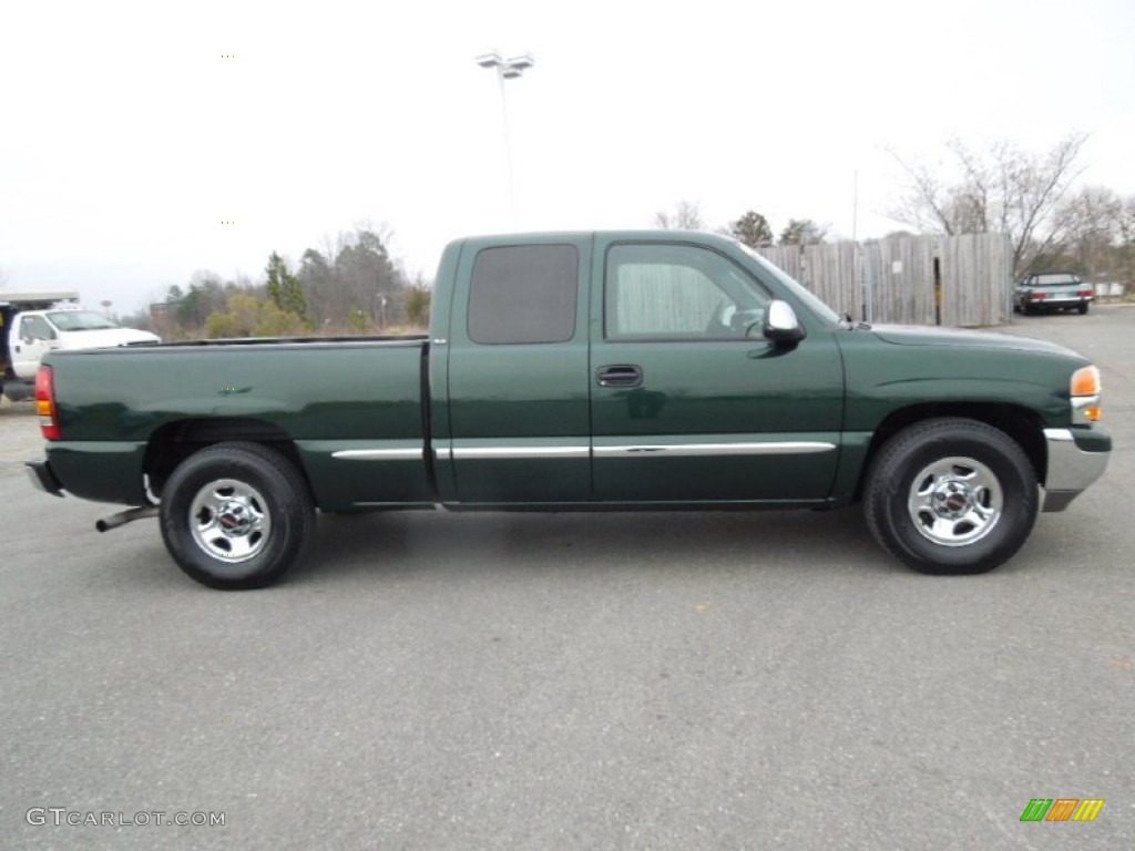 2001 Sierra 1500 SLE Extended Cab - Polo Green Metallic / Graphite photo #3