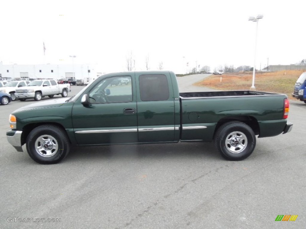 2001 Sierra 1500 SLE Extended Cab - Polo Green Metallic / Graphite photo #7