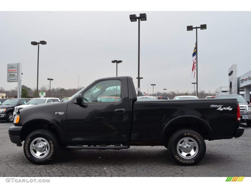 2003 F150 XL Sport Regular Cab 4x4 - Black / Dark Graphite Grey photo #5