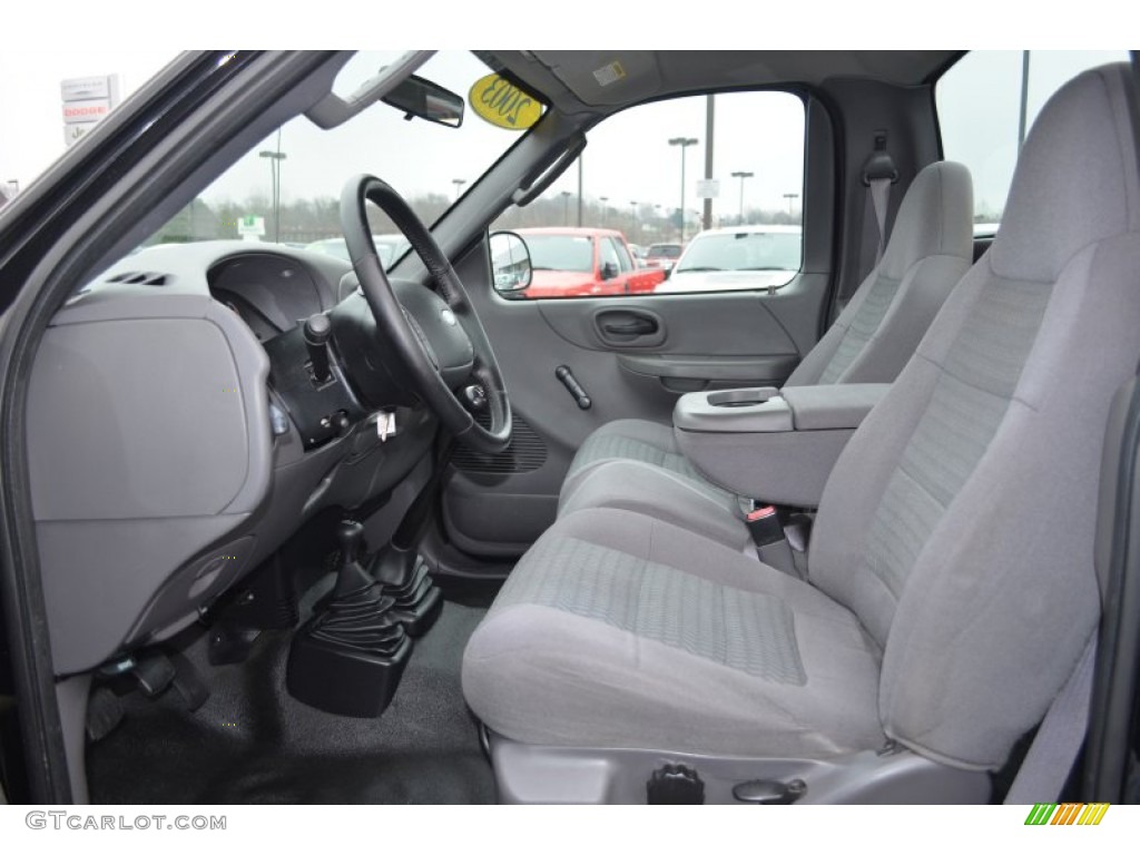 Dark Graphite Grey Interior 2003 Ford F150 XL Sport Regular Cab 4x4 Photo #77965100