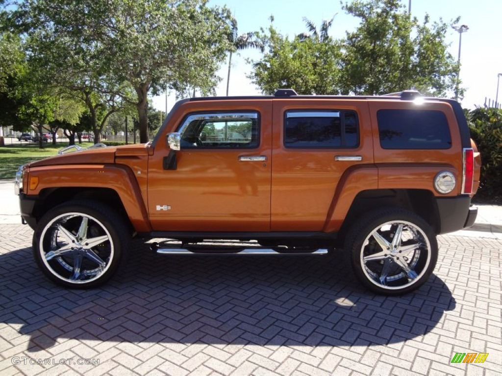 2007 H3  - Desert Orange Metallic / Ebony Black/Morocco photo #3