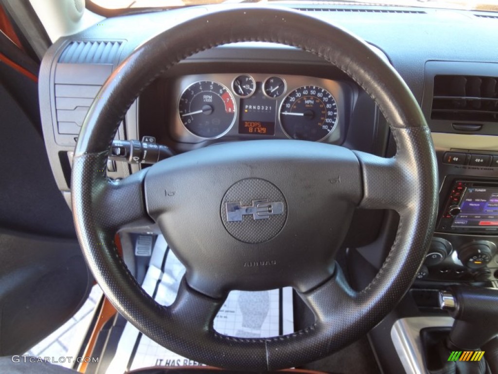 2007 Hummer H3 Standard H3 Model Ebony Black/Morocco Steering Wheel Photo #77967128