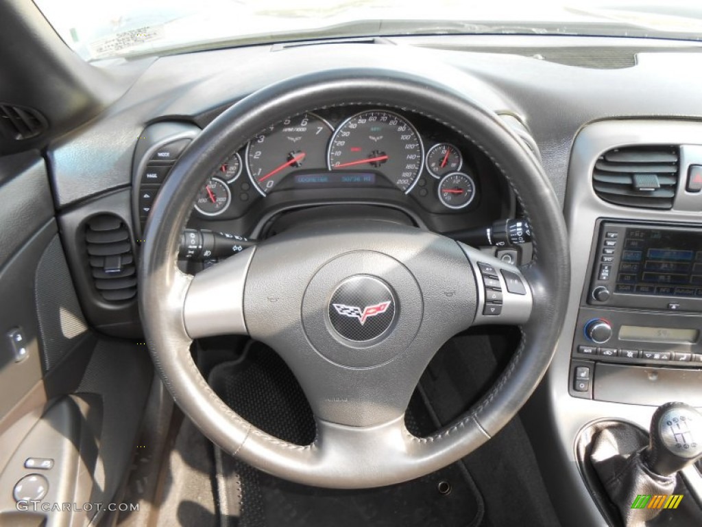 2007 Chevrolet Corvette Convertible Ebony Steering Wheel Photo #77972083