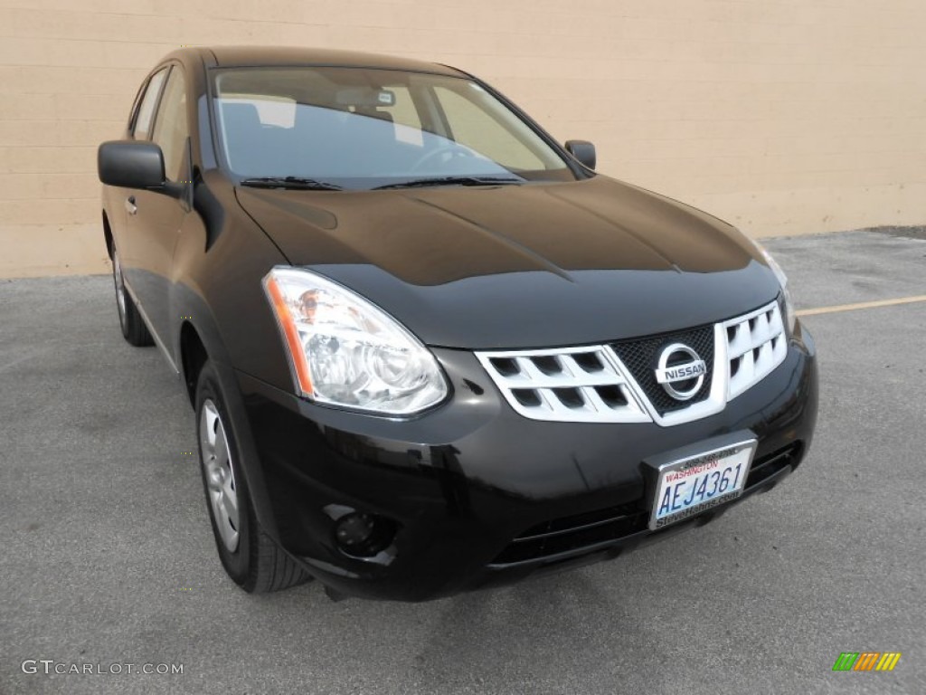 2011 Rogue S AWD - Wicked Black / Black photo #4