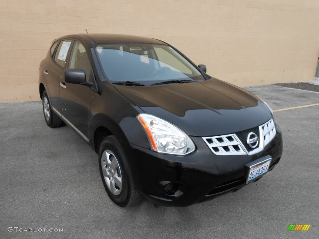 2011 Rogue S AWD - Wicked Black / Black photo #5