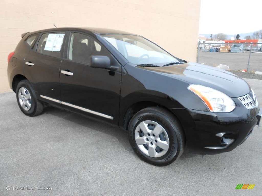 2011 Rogue S AWD - Wicked Black / Black photo #7