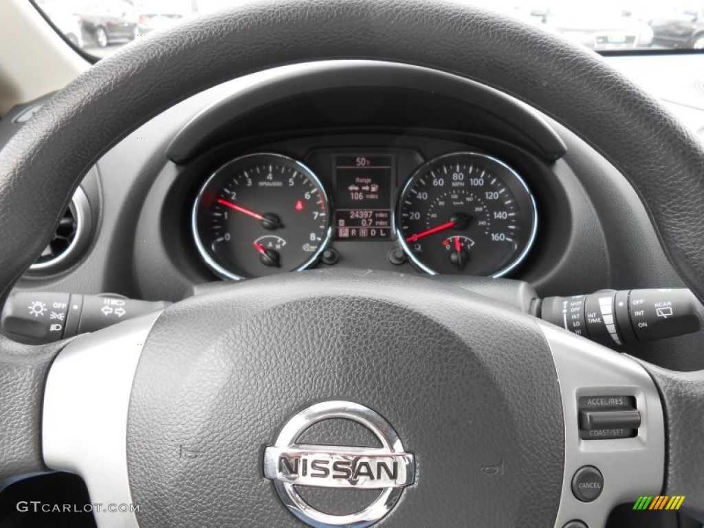 2011 Rogue S AWD - Wicked Black / Black photo #11