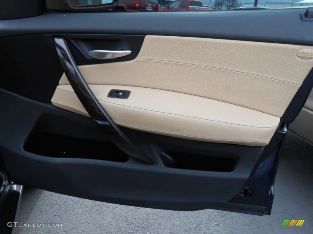 2007 BMW X3 3.0si Black/Sand Beige Nevada Leather Door Panel Photo #77975996