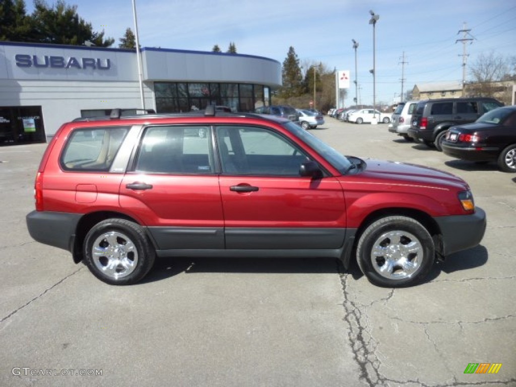 2003 Forester 2.5 X - Cayenne Red Pearl / Beige photo #8
