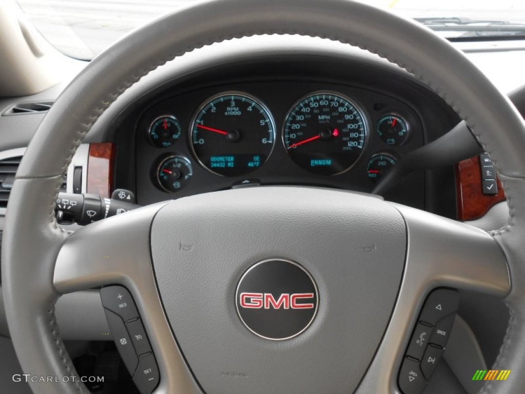 2012 GMC Yukon SLT 4x4 Light Titanium Steering Wheel Photo #77976383