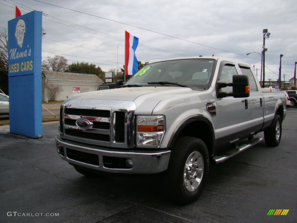 2008 F250 Super Duty Lariat Crew Cab 4x4 - Silver Metallic / Camel photo #1