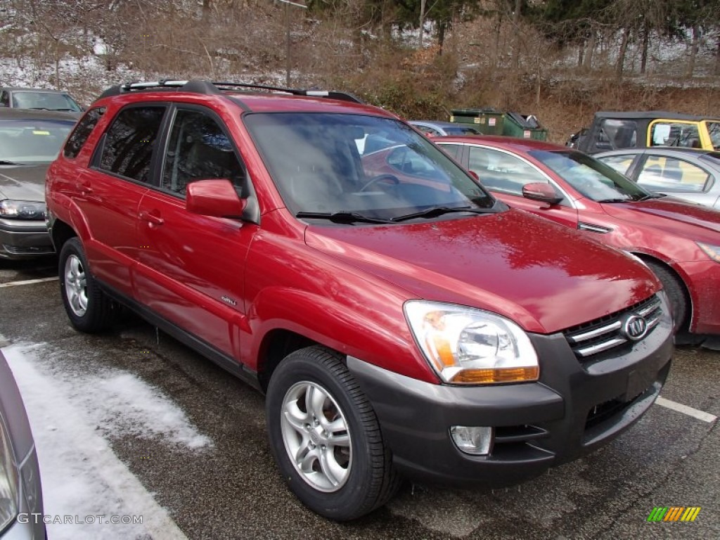 2005 Sportage EX 4WD - Volcanic Red / Black photo #1