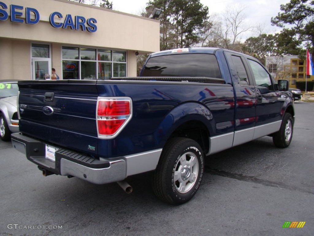 2010 F150 XLT SuperCab - Dark Blue Pearl Metallic / Medium Stone photo #8