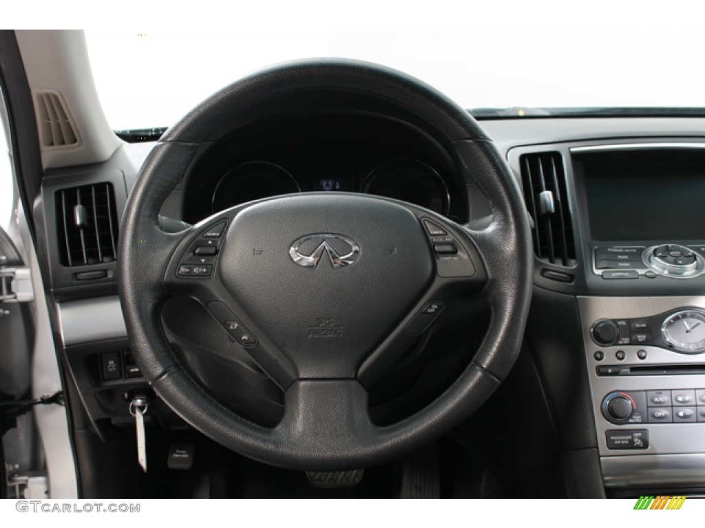 2011 Infiniti G 37 x AWD Sedan Graphite Steering Wheel Photo #77981840