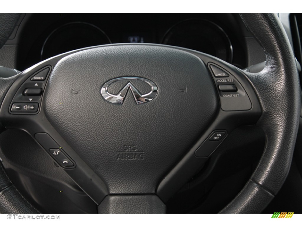 2011 Infiniti G 37 x AWD Sedan Graphite Steering Wheel Photo #77981879