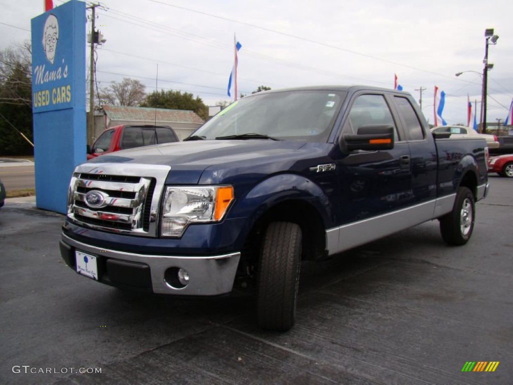 2010 F150 XLT SuperCab - Dark Blue Pearl Metallic / Medium Stone photo #27