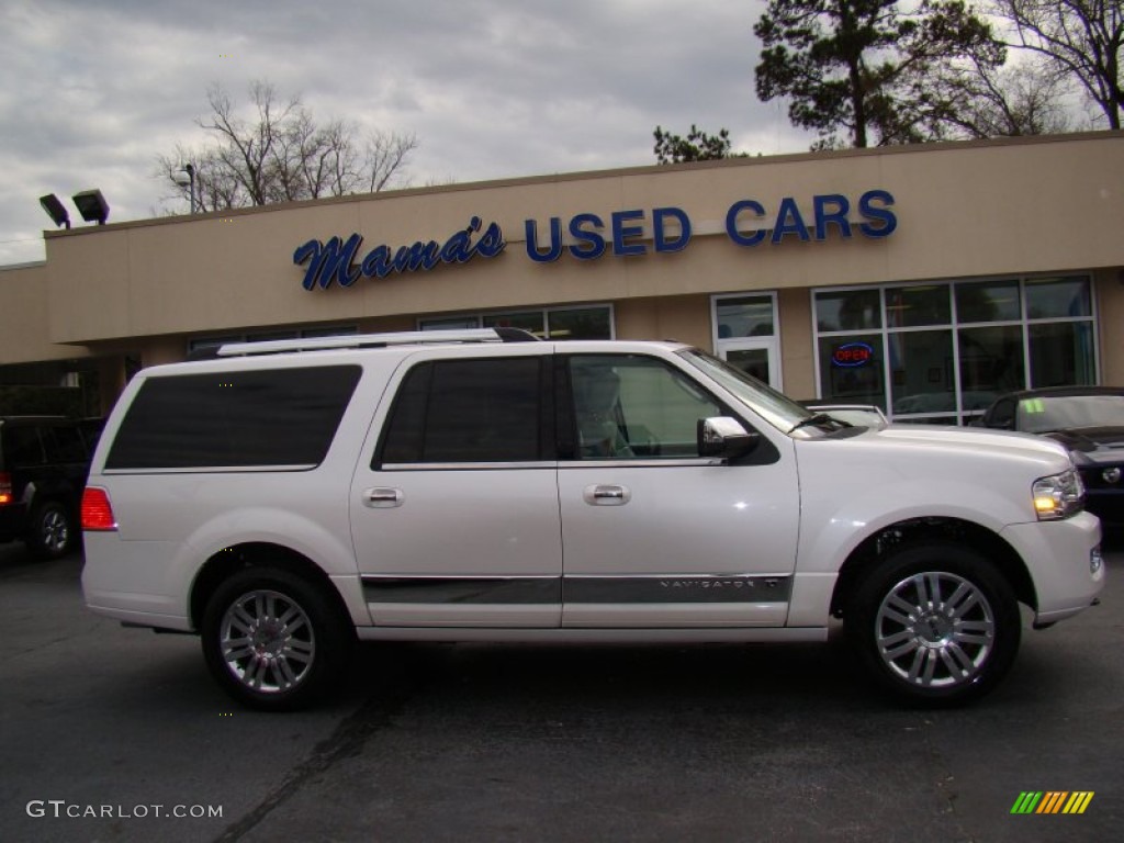 2012 Navigator L 4x4 - White Platinum Metallic Tri-Coat / Stone photo #1