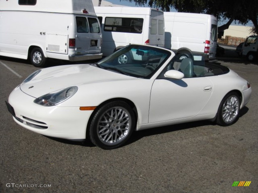 Biarritz White 2000 Porsche 911 Carrera 4 Cabriolet Exterior Photo #77982425