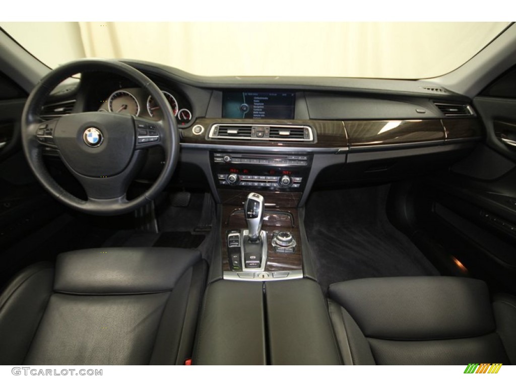 2010 BMW 7 Series 750i Sedan Black Nappa Leather Dashboard Photo #77986685