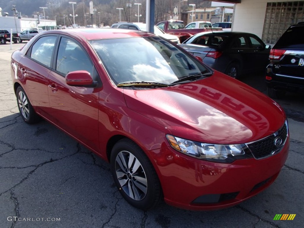 Crimson Red 2013 Kia Forte EX Exterior Photo #77988101