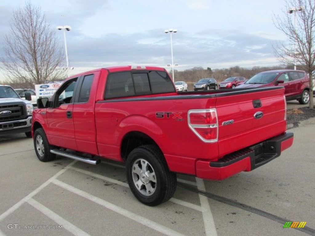 2010 F150 STX SuperCab 4x4 - Vermillion Red / Medium Stone photo #8