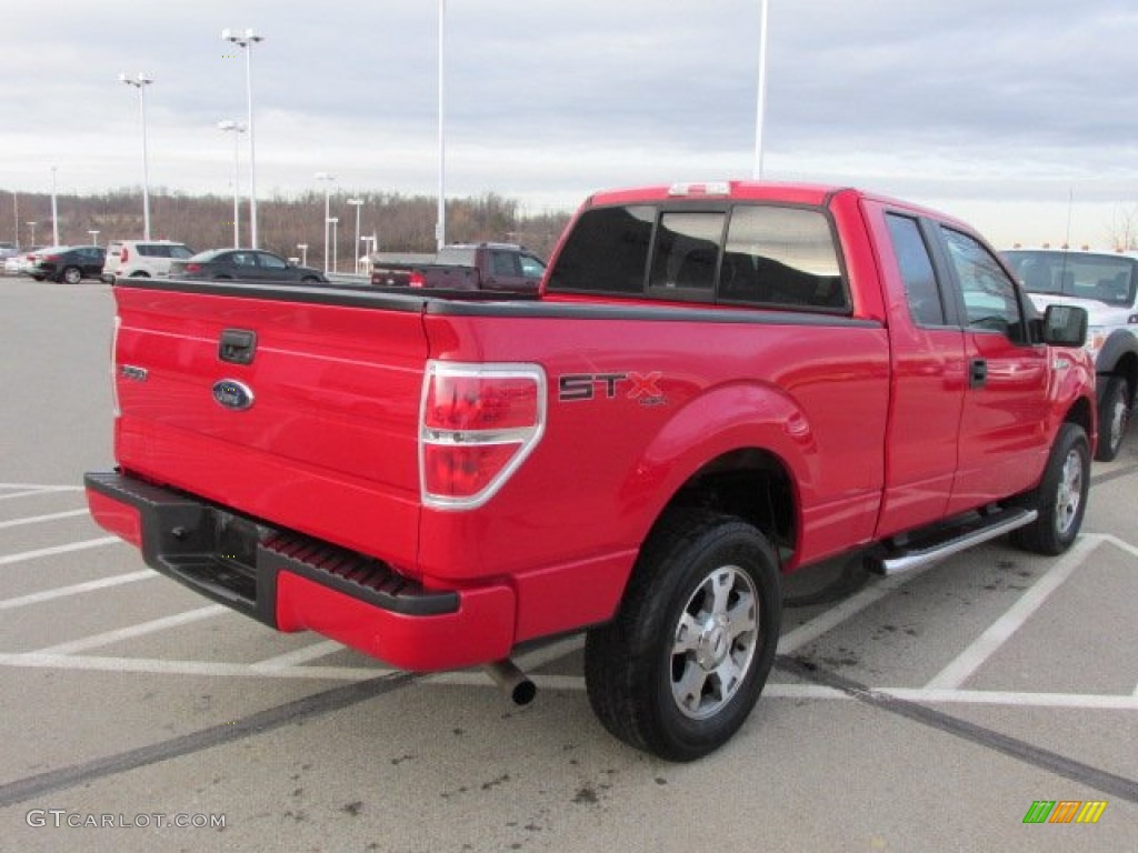 2010 F150 STX SuperCab 4x4 - Vermillion Red / Medium Stone photo #10