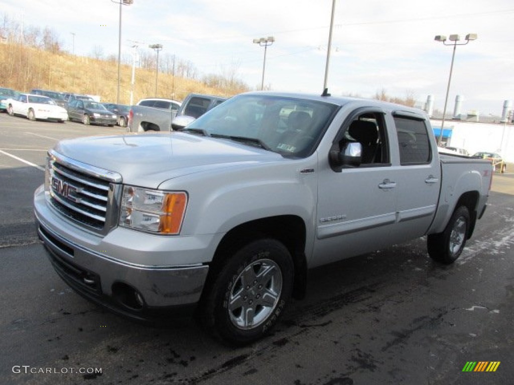 Pure Silver Metallic 2010 GMC Sierra 1500 SLE Crew Cab 4x4 Exterior Photo #77991713