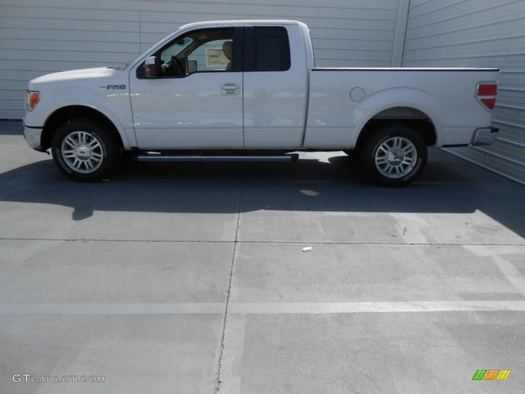 2013 F150 Lariat SuperCab - White Platinum Metallic Tri-Coat / Adobe photo #10