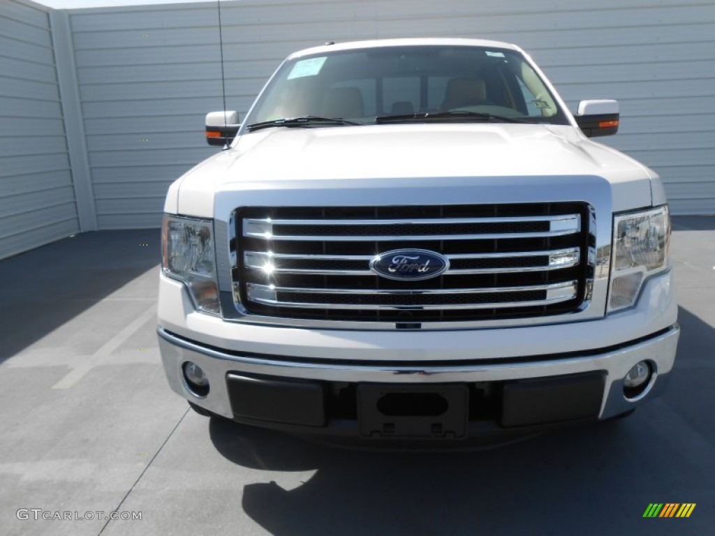 White Platinum Metallic Tri-Coat 2013 Ford F150 Lariat SuperCab Exterior Photo #77992462
