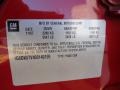 2008 Cadillac STS V6 Info Tag