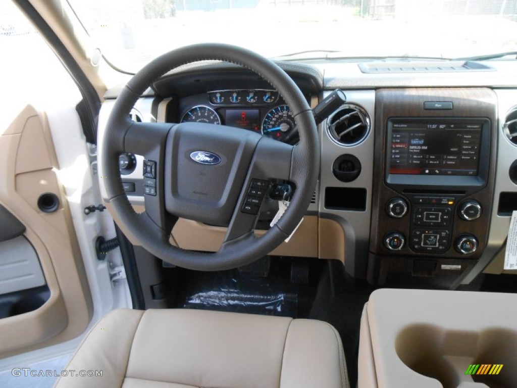 2013 F150 Lariat SuperCab - White Platinum Metallic Tri-Coat / Adobe photo #29