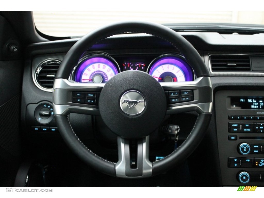 2011 Ford Mustang GT Premium Coupe Charcoal Black/Cashmere Steering Wheel Photo #77993216