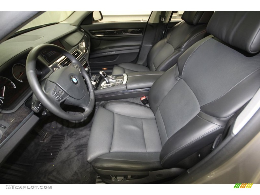 Black Nappa Leather Interior 2009 BMW 7 Series 750i Sedan Photo #77993735