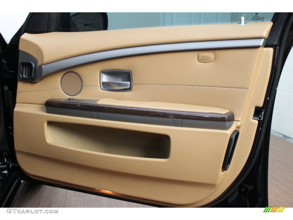 2007 BMW 7 Series 750i Sedan Natural Brown Door Panel Photo #77994723