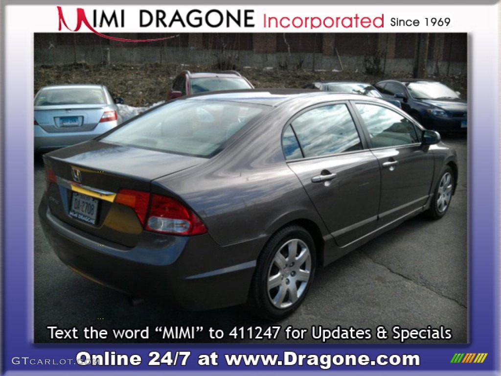 2010 Civic LX Sedan - Urban Titanium Metallic / Beige photo #6