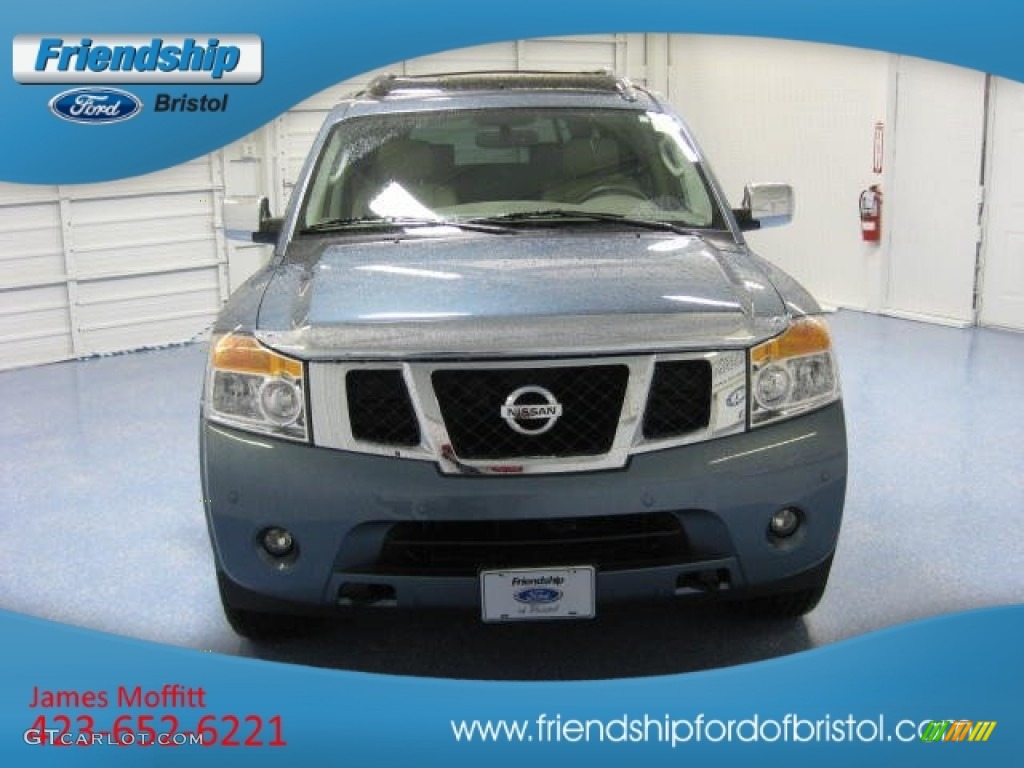 2011 Armada Platinum 4WD - Lakeshore Slate Blue / Almond photo #3