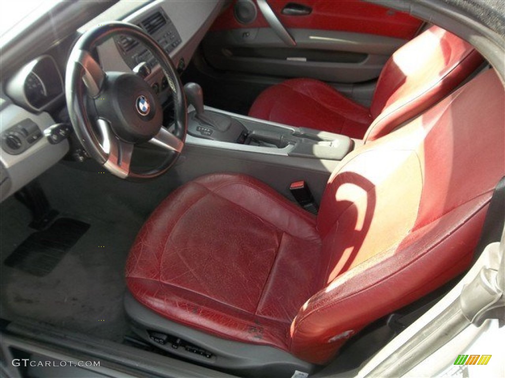 Red Interior 2003 BMW Z4 2.5i Roadster Photo #78002841