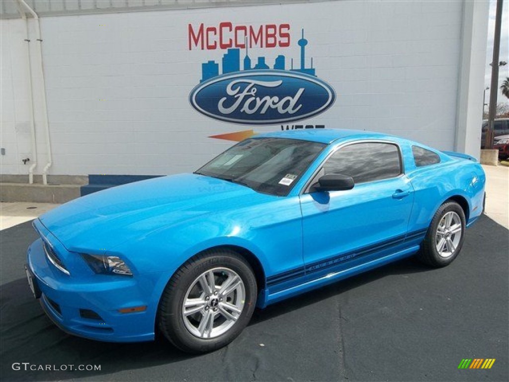 2013 Mustang V6 Coupe - Grabber Blue / Charcoal Black photo #2