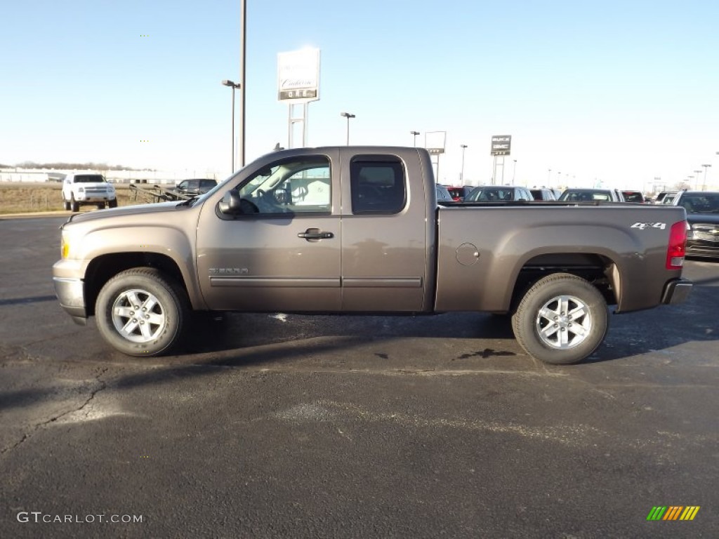 2013 Sierra 1500 SLE Extended Cab 4x4 - Mocha Steel Metallic / Very Dark Cashmere/Light Cashmere photo #8