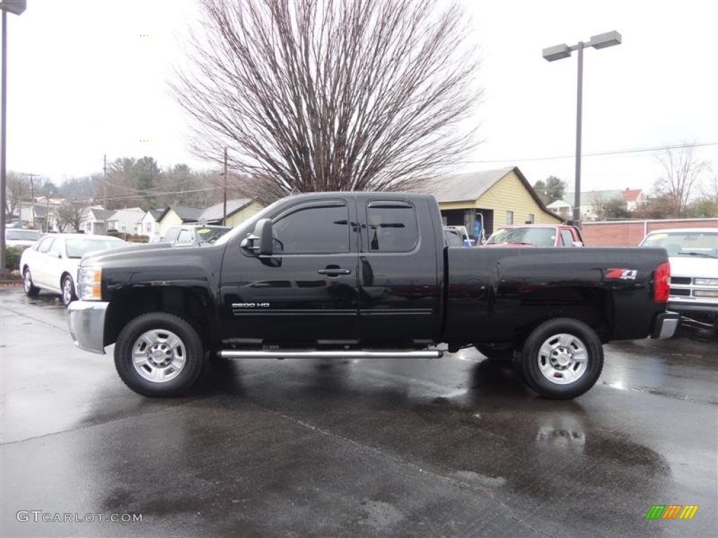Black 2010 Chevrolet Silverado 2500HD LT Extended Cab 4x4 Exterior Photo #78007034