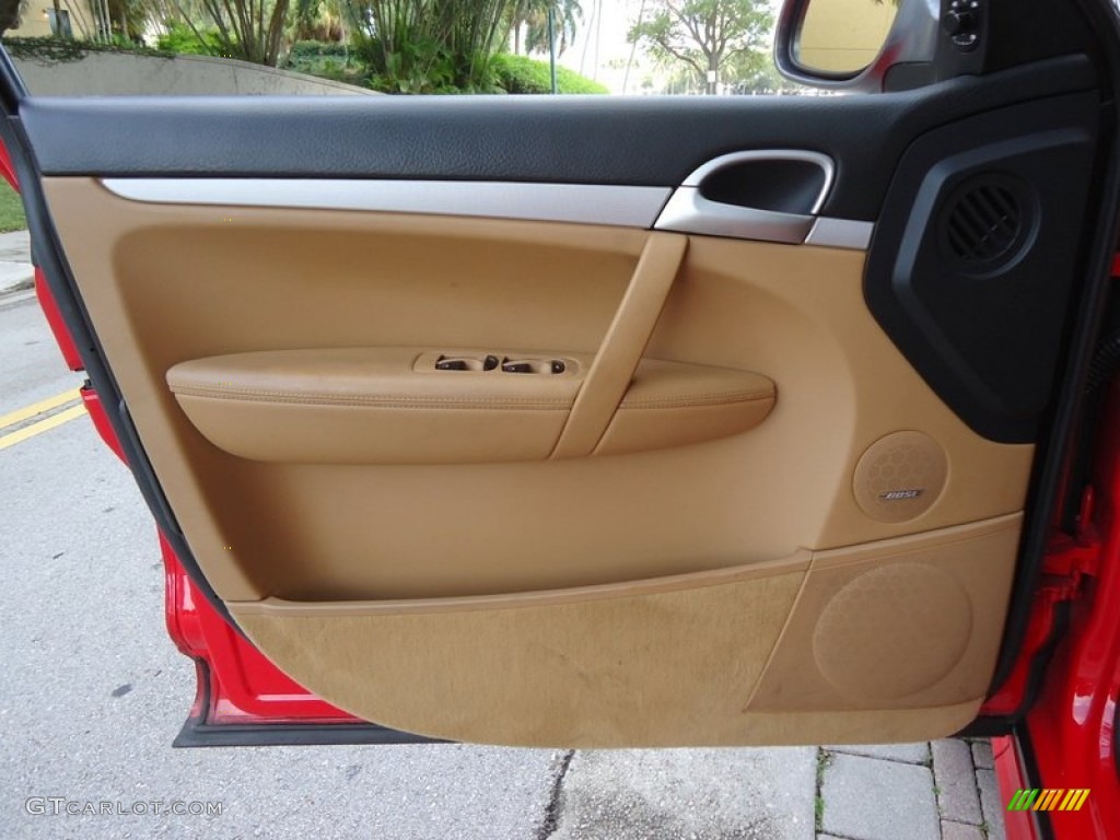 2006 Porsche Cayenne S Titanium Black/Sand Beige Door Panel Photo #78007347