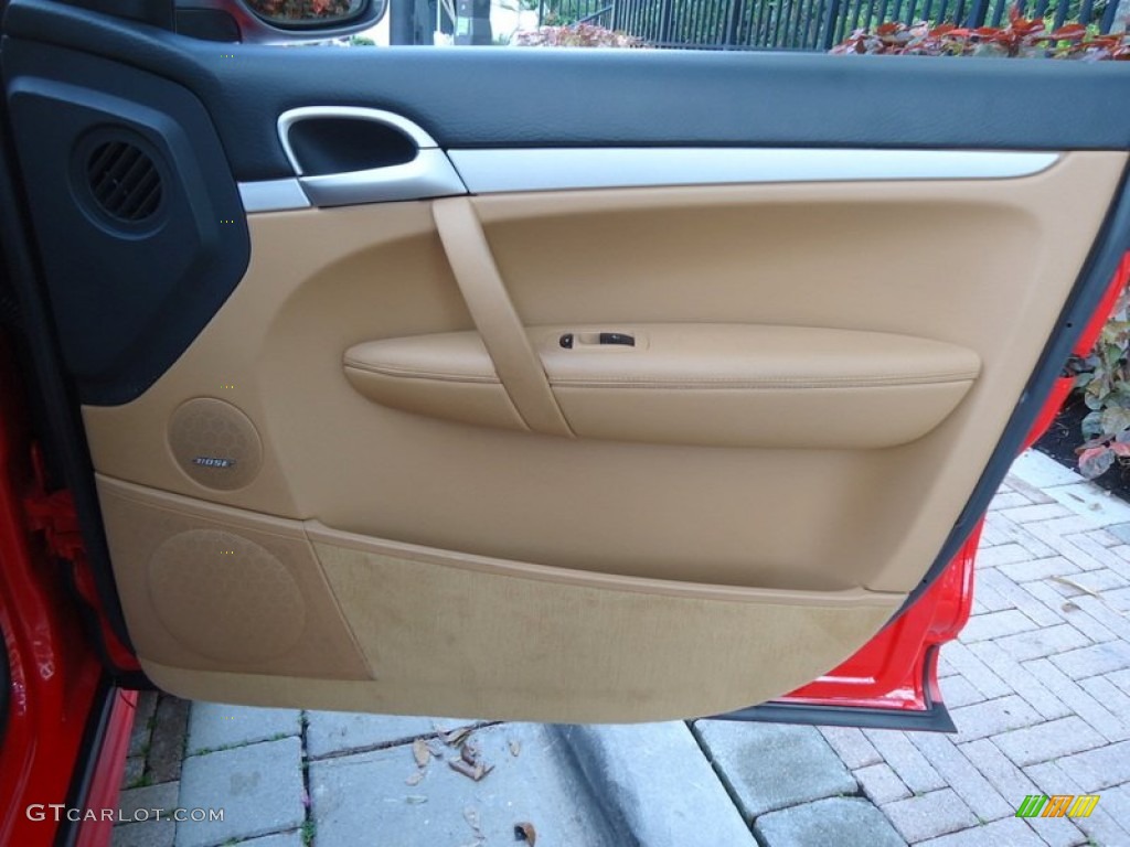 2006 Porsche Cayenne S Titanium Black/Sand Beige Door Panel Photo #78007721