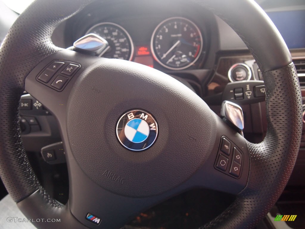 2010 BMW 3 Series 335i Coupe Coral Red/Black Dakota Leather Steering Wheel Photo #78010769
