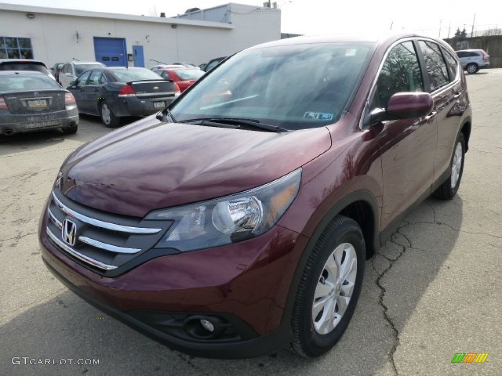 2013 CR-V EX AWD - Basque Red Pearl II / Gray photo #8