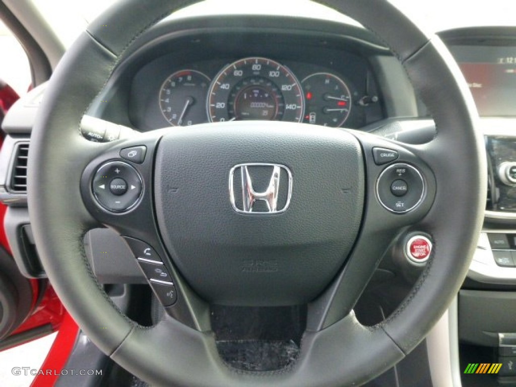2013 Honda Accord EX-L V6 Coupe Black Steering Wheel Photo #78011546