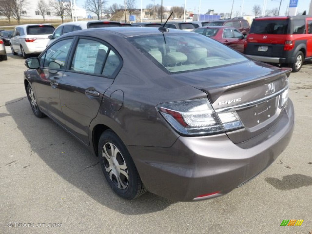 2013 Civic Hybrid Sedan - Urban Titanium Metallic / Beige photo #2