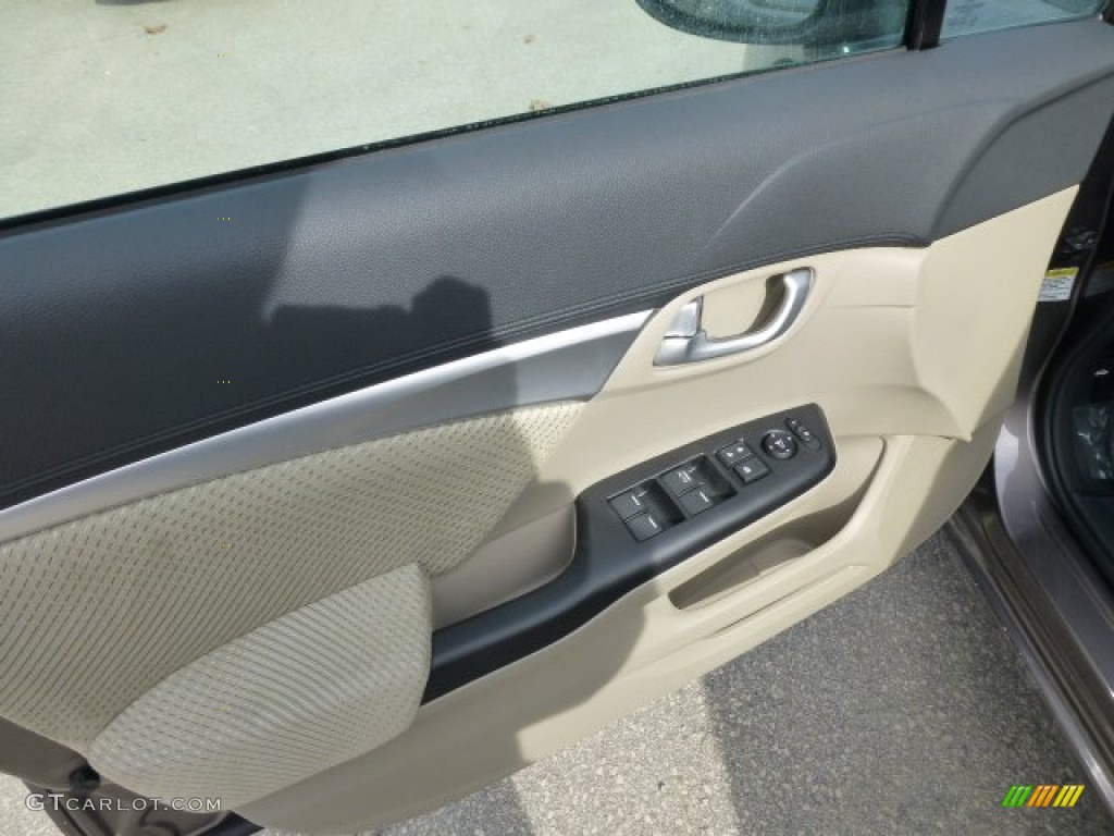 2013 Honda Civic Hybrid Sedan Beige Door Panel Photo #78011714