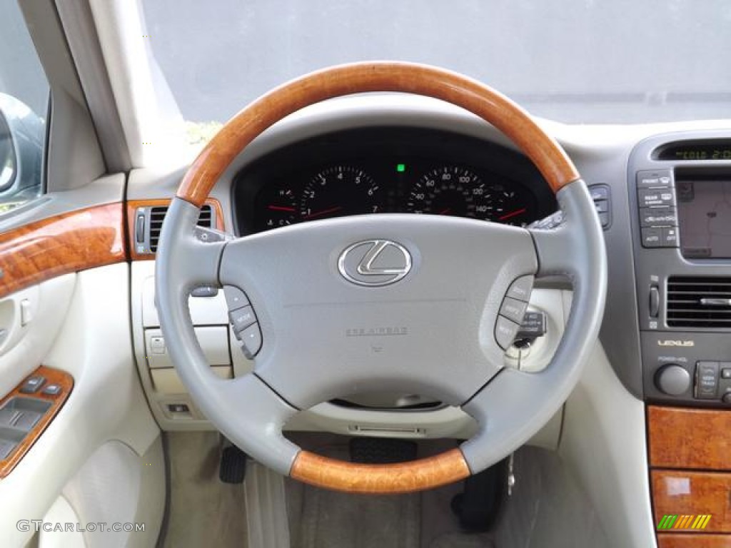 2001 Lexus LS 430 Ecru Beige Steering Wheel Photo #78011741